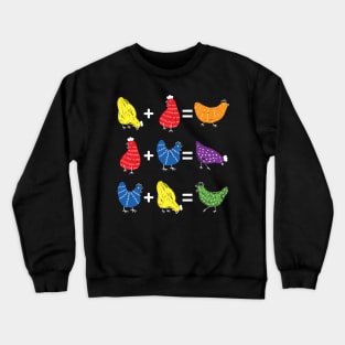 Chicken Themed Color Theory for Art Teacher Artist Crewneck Sweatshirt